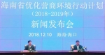 《海南省优化营商环境行动计划(2018-2019年)》新闻发布会 - 科技厅