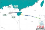台风“浪卡”10月14日8时预报路径图。海南省气象服务中心 供图 尹海明 摄 - 中新网海南频道