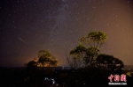 资料图：在达州市开江县普安镇宝塔坝，一颗流星划过夜空。 鸿雁 摄 - 中新网海南频道